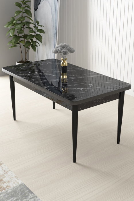 Hanah Home Mesa de Comedor de Mármol Negro Hanah Home Mesa de Comedor de Mármol Negro